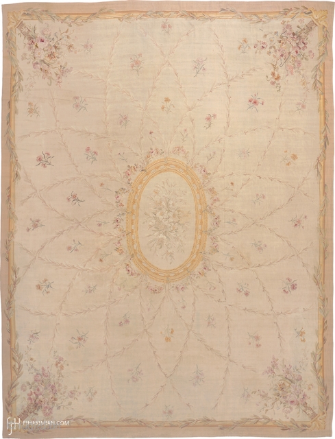 Antique French Aubusson Rug
France ca. 1870
16'7" x 12'5" (506 x 379 cm)
FJ Hakimian Reference #02657
                  