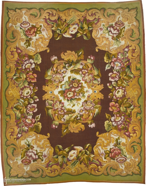 Antique French Aubusson Rug
France ca. 1850
17'10" x 13'8" (544 x 417 cm)
FJ Hakimian Reference #02081
                  