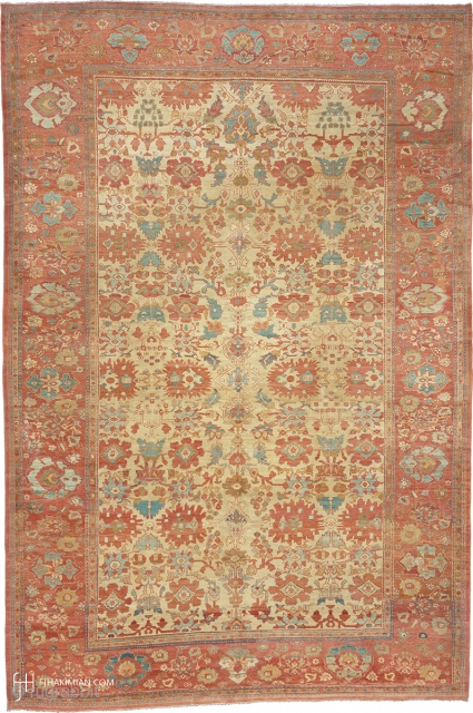 Antique Persian Sultanabad Rug
Persia ca. 1890
18'3" x 12'3" (557 x 374 cm)
FJ Hakimian Reference #06188
                  