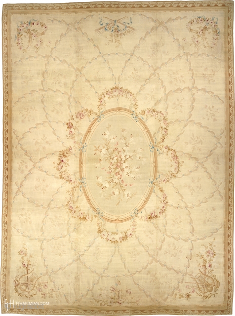 Antique French Aubusson Rug
France ca.1870
19'0" x 13'10" (580 x 422 cm)
FJ Hakimian Reference #02075
                   