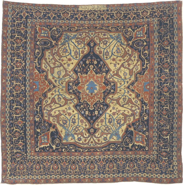 Antique Persian Heriz Rug
Persia ca.1820
8'9" x 8'9" (267 x 267 cm)
FJ Hakimian Reference #05051
                   