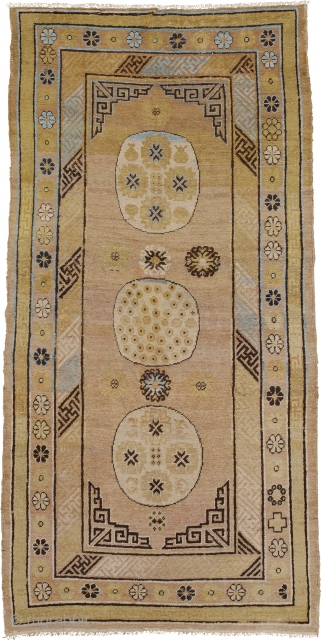 Antique East Turkestan Khotan Rug
East Turkestan ca.1920
7'10" x 3'11" (239 x 120 cm)
FJ Hakimian Reference #08054
                 