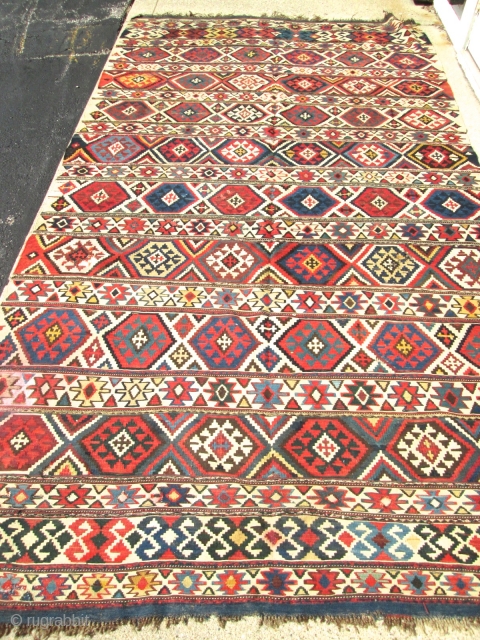 Antique Caucasian Shirvan Kilim Rug.

circa 1900-1920 .size 10' x 5'6''. condition good ,Good colors and knots.A few very small repair and small stain .         