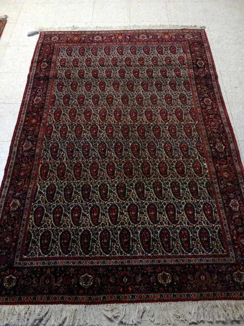 ANTIQUE PERSIAN FERAGHAN RUG
FROM 1880-1890'S
PERFECT CONDITION
ENDS,SIDES AND FIELD -ALL ORIGINAL-
NO WEAR,NO TOUCH UP,NO OLD-NEW REPAIRS
                  