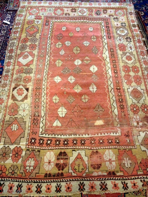 ANATOLIAN MELAS RUG
4 '10 BY 7'6 FT
CONDITION AS SEEN
BEAUTIFUL COLORS
                       