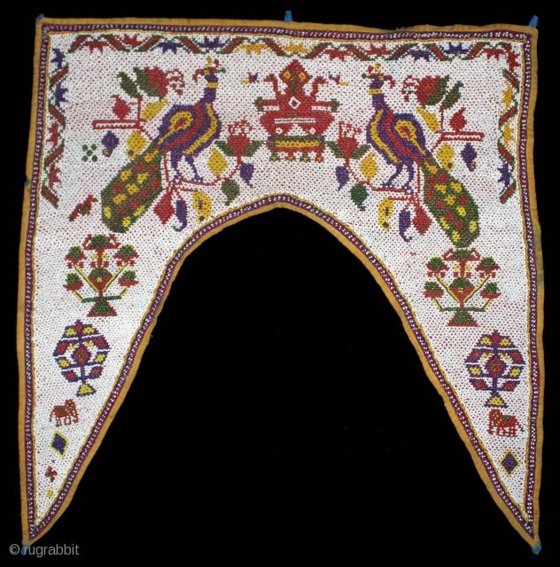 Door Wall Hanging Italian Bead work,Kathi londowning From Saurashtra Gujarat India.Very Rare Piece.Its size is 69cm X 72cm.(DSL01990).               