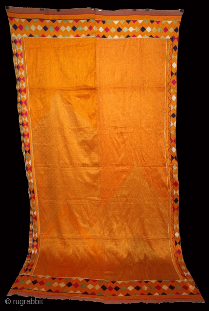 Vari-Da-Bagh from West (Pakistan) Punjab India Called As Vari-Da-Bagh.Extremely Fine Phulkari.This bagh was gifted to the bride by her in-laws when she was entering their house, her new home, on the wedding  ...