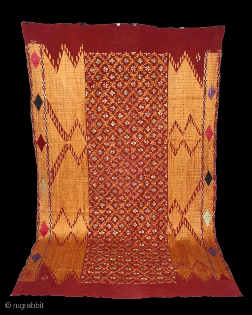 Sarpallu Phulkari from East(Punjab)India called As Sarpallu. Rare Design.Extremely Fine Phulkari.(DSC01430).                      