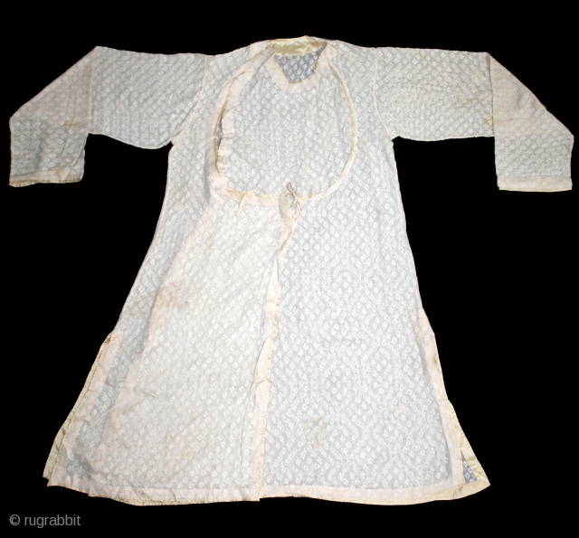 Angarakha Man(Costume)Jamdani Fine Muslin Cotton From Rajasthan India.C.1900.Worn by Royal Family of Rajasthan.(DSLR03390).                    