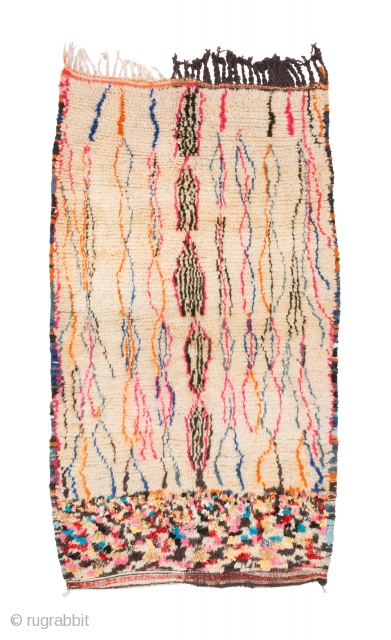 tm 2069, small pile rug from the Azilal region, probably a saddle cover, central High Atlas, Morocco, 1990/2000, 165 x 95 cm (5' 6'' x 3' 2''). www.berber-arts.com     