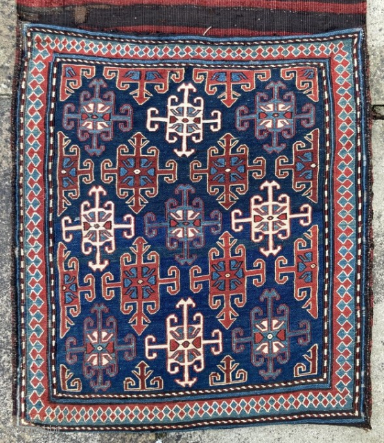 Late 19th century Shahsavan khorjin pair, superb colours, great condition.
1.50m by 0.52m
Contact gene@heritage-antique-rugs.com for more pics, etc.

                