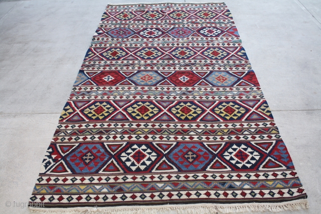 Antique Cauacasian kilim  good condition.  4.8x9.3 or 142x282 cm. 
part of kilim collection being sold                