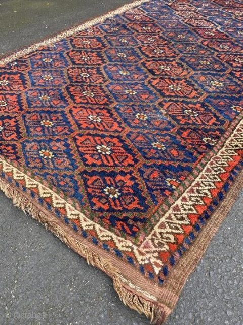 Beautiful Khorasan Baluch rug. Great colors and full pile. 

7ft 1in x 4ft or 216 x 122 

Let me know if you'd like more photos.

Cheers!        