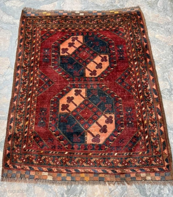 Beautiful antique Ersari wedding rug. Great condition and wonderful soft wool. It has old European inventory numbers stenciled on the back.

3'0" x 3'8"          