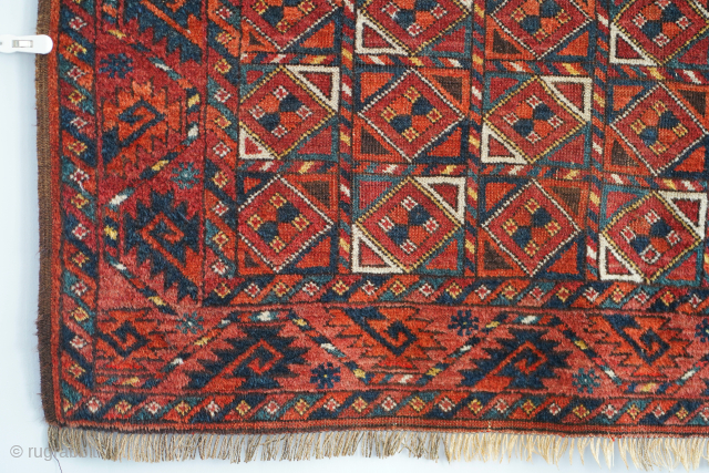 Antique Beshir/Northern Afghan type square rug. Great wool and colors. Contact me at steven.malloch@gmail.com or gerrerugs@gmail.com for purchase or questions.             