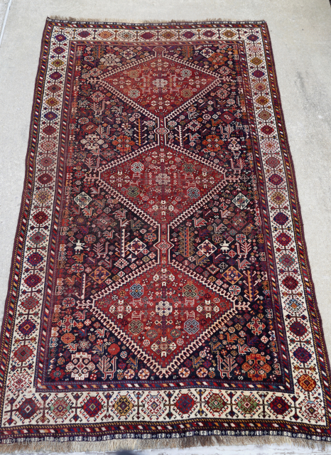 Antique Shekarlu rug. It has some low pile in a few spots but mostly good. 5'6" x 9'1". It's a beautiful one that you could look at for years. Contact me at  ...