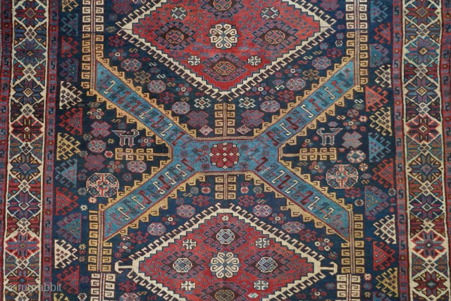 Colorful and interesting SW Persian rug, likely Luri. It was previously from the Jim Dixon collection. Original selvedge, has had some restoration. 8'3" x 5'3" or 252 x 160cm. Available. Contact me  ...