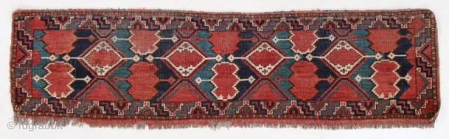 Mid 19th century Ersari torba. Beautiful colors with ikat design.

1'4" x 5'1" or 41 x 155cm
                 