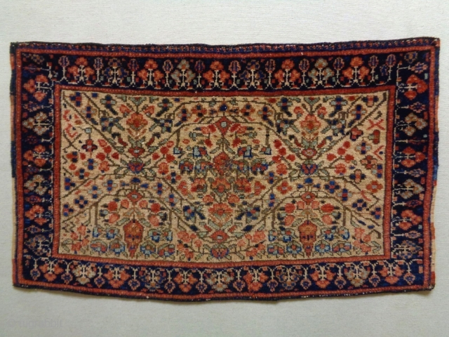 Afshar
Size: 77x47cm
Natural colors, made in circa 1910, there is a stitch at the middle (see picture 5).                