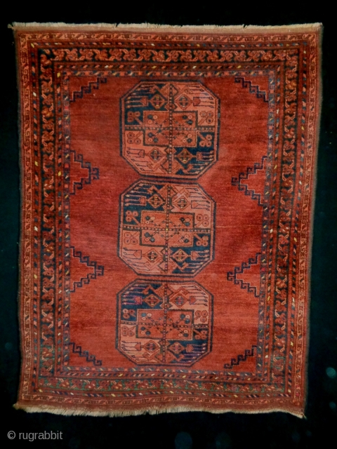 Ersari Rug
Size: 104x134cm (3.5x4.5ft)
Natural colors, made in circa 1910/20                        