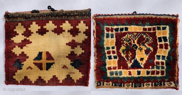 beautiful Qashqai Gabbeh chanteh circa 1900 all colors are natural and perfect condition size 24x26cm                  