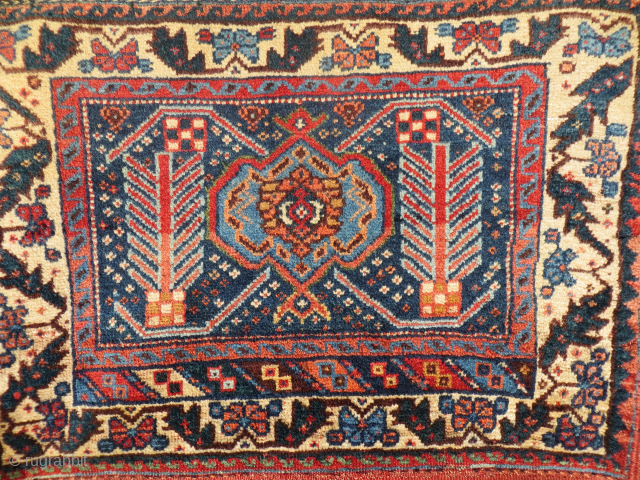 Fine Afshar bag circa 1870.with all natural dyes,Shiny wool  and is very soft Size59x46cm.size of kilim55x50cm                