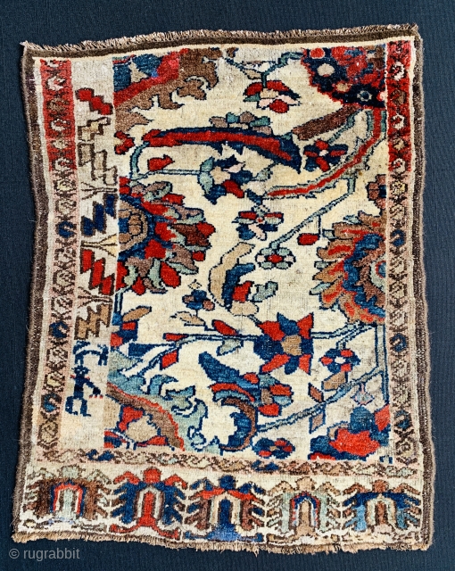 	Very old wagireh from Hamedan region from family of shahsavan,s-size70x60cm-with turtle design symbol of long life In Persian cultur....              