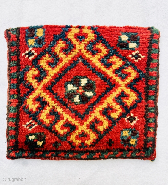 Qashqai Gabbeh chanteh circa 1880 all good natural dyes and perfect condition size 25x22cm                   