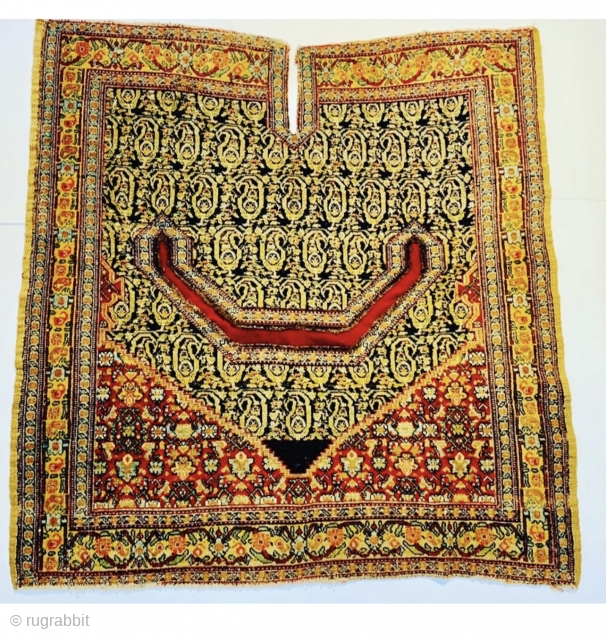Senneh saddle cover,circa 1860 all good natural colors and good condition-size 106x108cm                     