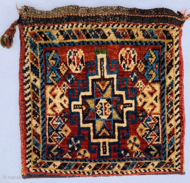 beautiful Qashqai chanteh 1880 circa all colors is natural and perfect condition size 28x29cm                   
