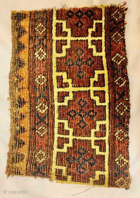 	Salor 'Main Carpet' Border Fragment 1800 circa,size30x20cm                          