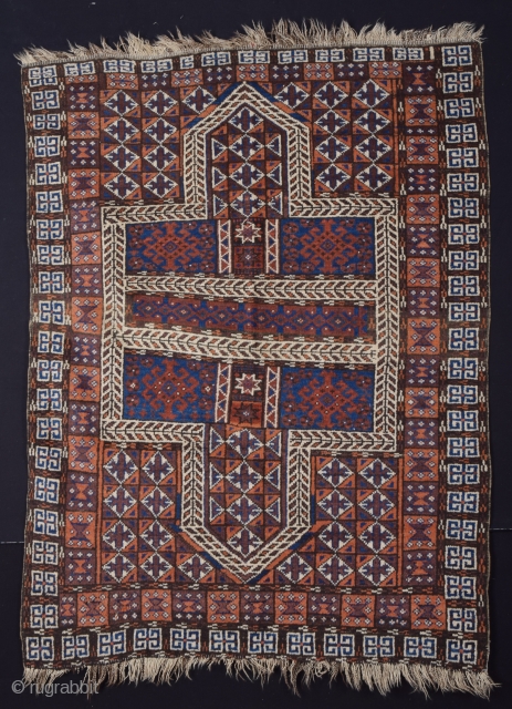 Khorassan Baluch Rug circa 1890 size 107x143 cm                         
