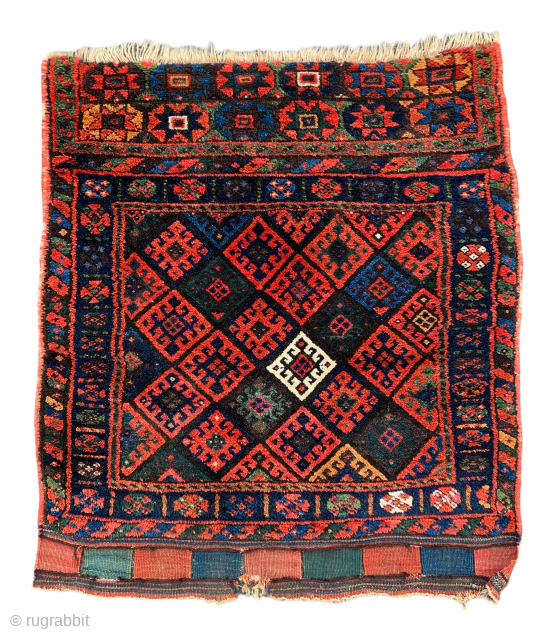 Late 19th century Kurdish Jaf bagface , fine silky wool with amazing natural colours and good condition size:77x70cm 2.7x2.4 ft             