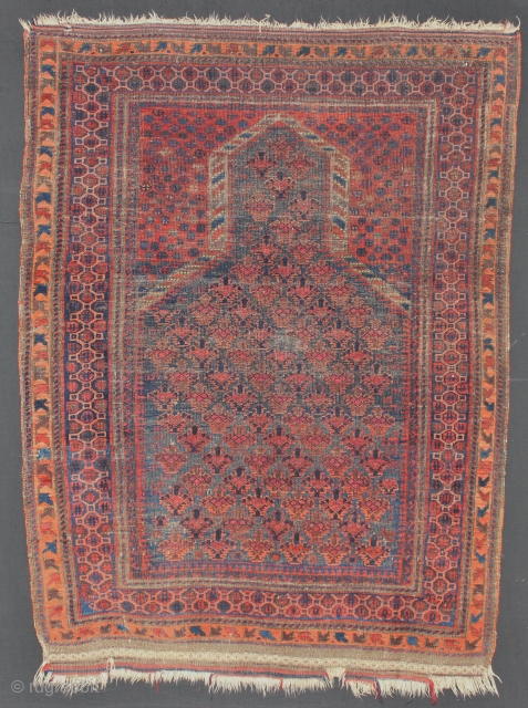 ca.1880 Dokhtar E Qazi Baluch Prayer rug,,wonderful natural colours,,size:150x110 cm  5x3.8 ft                    