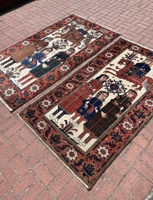 Pair Ferdows “Hushang Khan” pictorial carpet. Please contact 7/24 for more information via directly e-mail or WhatsApp
Halilaalan@gmail.com // 0090 534 330 38 48          