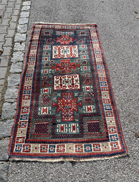 Ca. 1880 Karatcoph rug in small format. Full pile and untouched. Size : 205 x 110 cm
Please contact via WhatsApp or e-mail: halilaalan@gmail.com // +90 534 330 38 48    