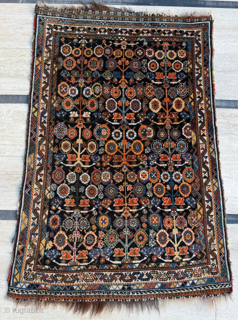 Late of the 19th century Persian khamseh rug, size 102 x 152 cm.
please send me directly mail.
halilaydinrugs@gmail.com                