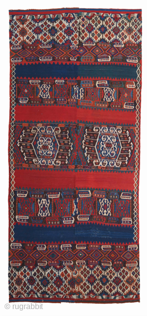 East Anatolian Kilim Circa 1850 Size: 175x400 cm
Please contact directly. Halilaydinrugs@gmail.com                      