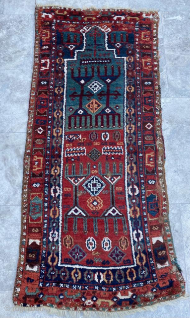 Mid-19th Century East Anatolian Prayer Rug Size: 77x130 cm Please contact directly. Halilaydinrugs@gmail.com                    