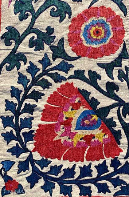 Shahrisabz Suzani Fragment Circa 1800 Size : 120x173 cm Please contact directly. Halilaydinrugs@gmail.com                    