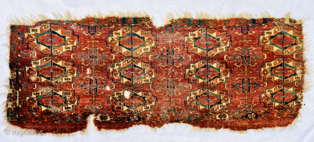 19th century 12 Gul Turkmen Tekke Torba,fragment                          