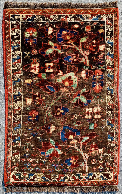 antique Persian small Bijar Rug circa 1870 size84x54cm                         