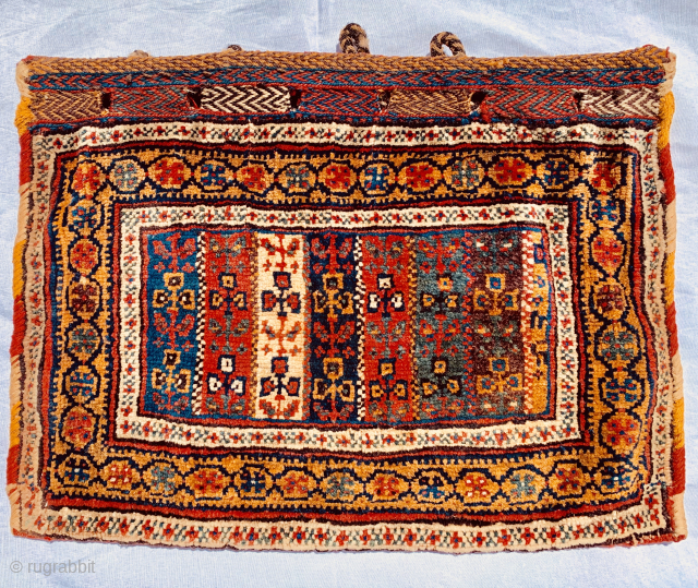 beautiful 1880 antique afshar bag, complete, Full pile, no stains, no repairs, fabulous natural colors the whole,size 53x40cm               