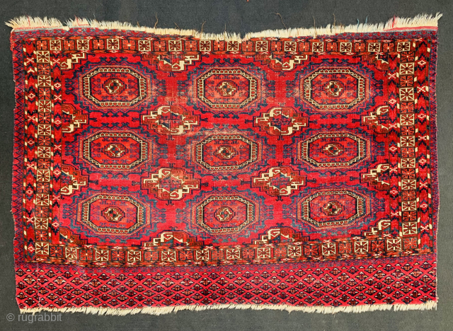 19th century Tekke Salor Gul chuval fragment,size 4'1"x2'9"/125x84cm                         