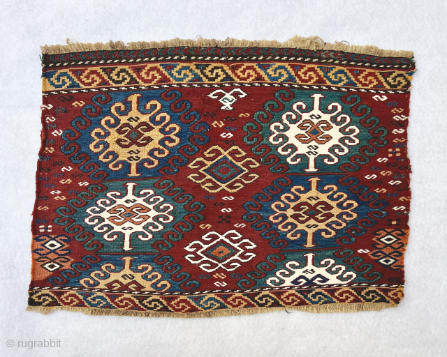 Shahsevan mafrash panel sumac circa 1880 all good natural dyes and in good condition size55x40cm                  