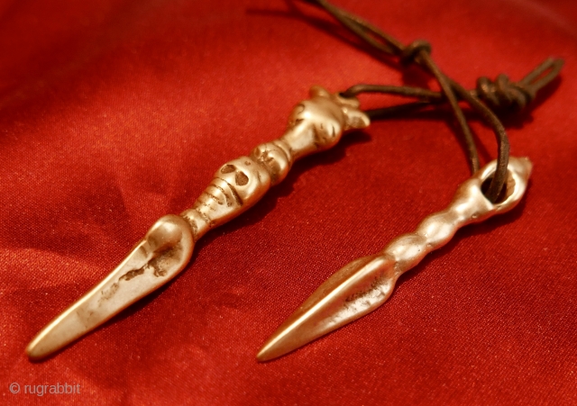 Pair of Antique Tibetan Buddhist/Bon Phurba Thokcha Amulets.
Passing through a village just north of Leh,  in Ladakh,  N India twenty years back,  I was approached by a local who  ...