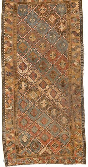 a very fine Antique caucasian Verneh cover flat-weave circa 1900 size 128x115cm                     