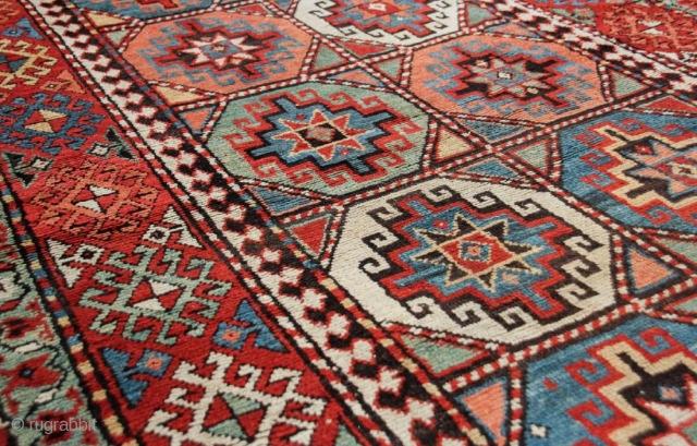 Antique Caucasian Kazak Moghan rug 19th century, size 297x130cm                        