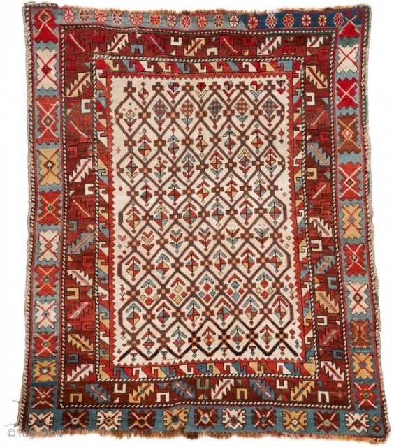 antique caucasian shirvan circa 1900 size 138x114cm                          