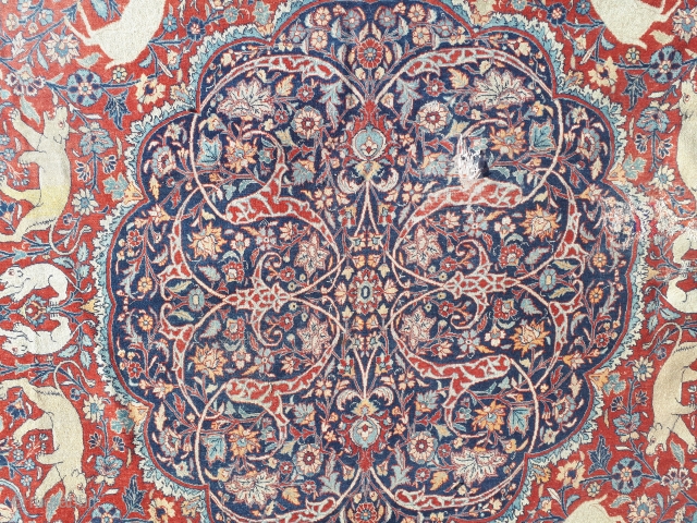 Tabriz 234x367cm, very damaged, need repair                           